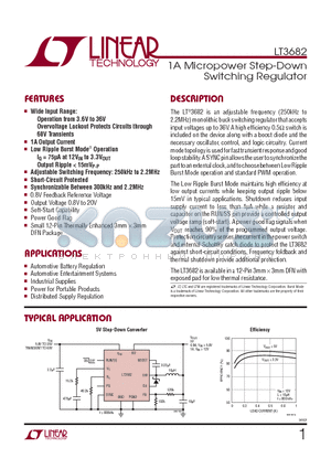 LT3682IDD-PBF datasheet - 1A Micropower Step-Down