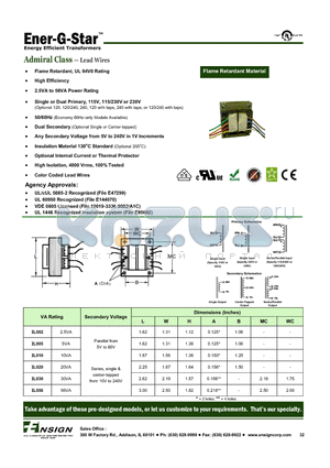 IL010 datasheet - Admiral Class - Lead Wires