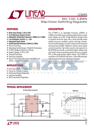 LT3693IDD-PBF datasheet - 36V, 3.5A, 2.4MHz Step-Down Switching Regulator