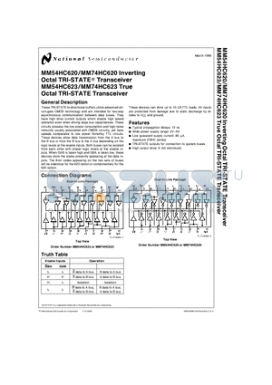 MM74HC623 datasheet - Octal TRI-STATE Transceiver
