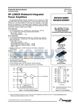 MW4IC915NBR1_06 datasheet - RF LDMOS Wideband Integrated Power Amplifiers