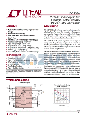LT3751 datasheet - 2-Cell Supercapacitor Charger
