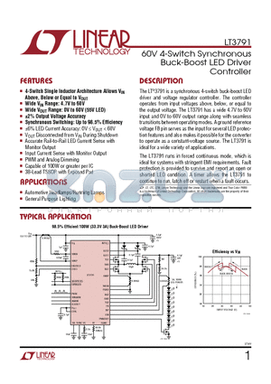 LT3756-2 datasheet - 60V 4-Switch Synchronous