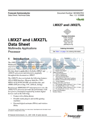 MCIMX27EC datasheet - Multimedia Applications Processor