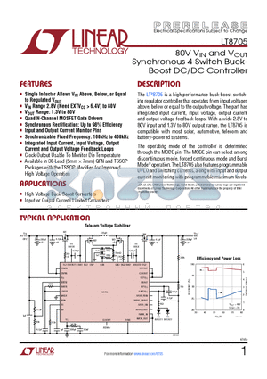 LT3758 datasheet - 80V VIN and VOUT Synchronous 4-Switch Buck-Boost DC/DC Controller