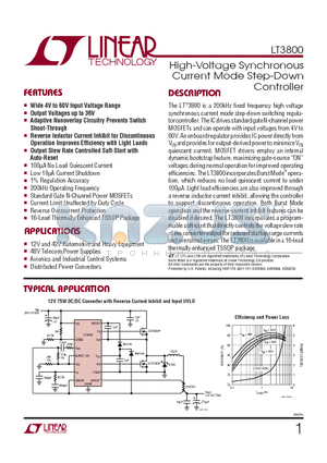 LT3800IFE-PBF datasheet - High-Voltage Synchronous Current Mode Step-Down Controller