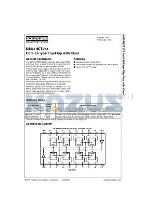 MM74HCT273SJ datasheet - Octal D-Type Flip-Flop with Clear