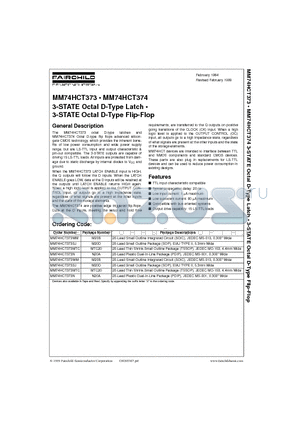 MM74HCT373SJ datasheet - 3-STATE Octal D-Type Latch . 3-STATE Octal D-Type Flip-Flop