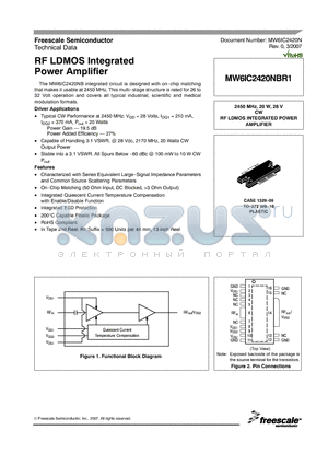 MW6IC2420NBR1 datasheet - RF LDMOS Integrated Power Amplifier