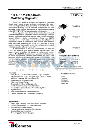 IL2575-12D2 datasheet - 1.0 A, 15 V, Step-Down Switching Regulator