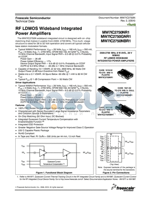 MW7IC2750NBR1 datasheet - RF LDMOS Wideband Integrated Power Amplifiers