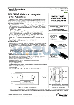 MW7IC2750GNR1 datasheet - RF LDMOS Wideband Integrated Power Amplifiers