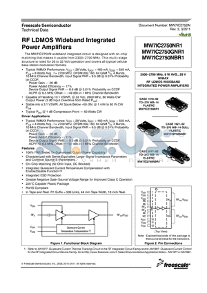 MW7IC2750NR1_11 datasheet - RF LDMOS Wideband Integrated Power Amplifier Capable of Handling 10:1 VSWR