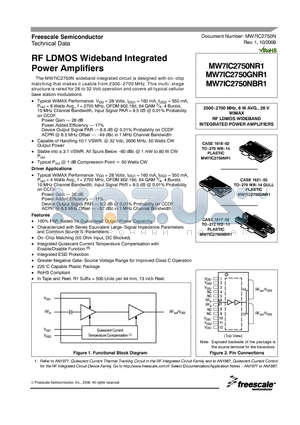 MW7IC2750GNR1 datasheet - RF LDMOS Wideband Integrated Power Amplifiers