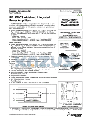 MW7IC3825NBR1 datasheet - RF LDMOS Wideband Integrated  Power Amplifiers