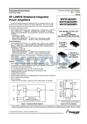 MW7IC3825NR1_10 datasheet - RF LDMOS Wideband Integrated Power Amplifiers