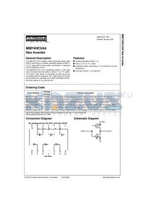 MM74HCU04MXNLX datasheet - Hex Inverter