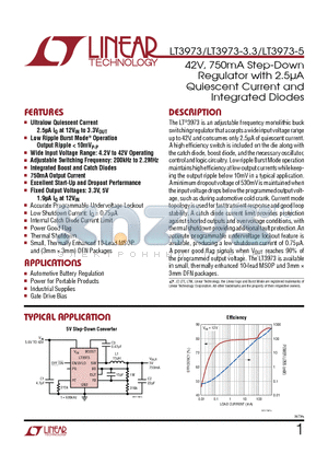 LT3990 datasheet - 42V, 750mA Step-Down Regulator with 2.5lA