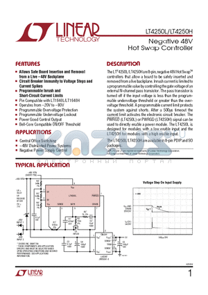 LT4250HIN8 datasheet - Negative 48V Hot Swap Controller