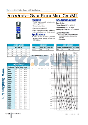 MCL10 datasheet - GENERAL PURPOSE MIDGET CLASS MCL