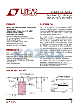 LT4256-1IS8 datasheet - Positive High Voltage Hot Swap Controllers