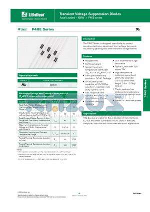 P4KE160A datasheet - Transient Voltage Suppression Diodes