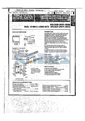 MCL2631 datasheet - DUAL 10MBIT/S LOGIC GATE