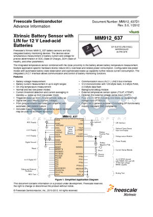 MM912J637AM2EP datasheet - Xtrinsic Battery Sensor with LIN for 12 V Lead-acid