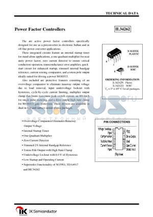 IL34262N datasheet - Power Factor Controllers