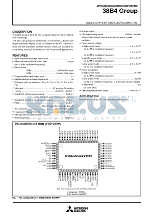 M38B40E5H-XXXXFP datasheet - SINGLE-CHIP 8-BIT CMOS MICROCOMPUTER