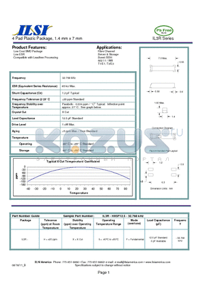 IL3R datasheet - 4 Pad Plastic Package, 1.4 mm x 7 mm