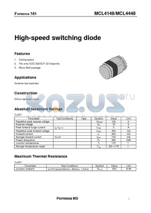 MCL4148 datasheet - High-speed switching diode