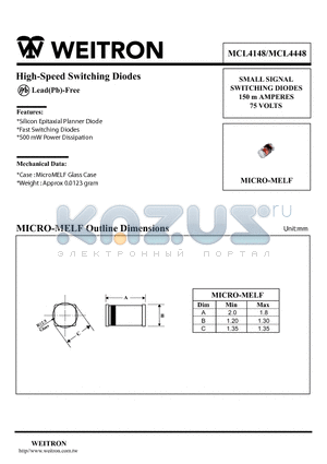 MCL4448 datasheet - High-Speed Switching Diodes