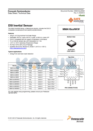 MMA1605NKW datasheet - DSI Inertial Sensor
