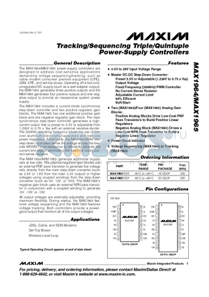 MAX1964 datasheet - Tracking/Sequencing Triple/Quintuple Power-Supply Controllers