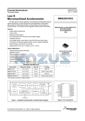 MMA2201EG datasheet - Low G Micromachined Accelerometer
