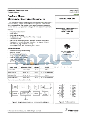 MMA2202EG datasheet - Surface Mount Micromachined Accelerometer