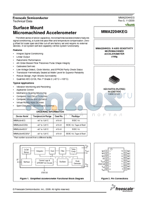 MMA2204EGR2 datasheet - Surface Mount Micromachined Accelerometer