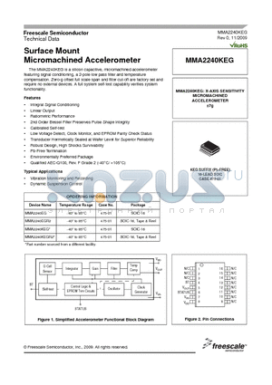 MMA2240KEG datasheet - Surface Mount Micromachined Accelerometer