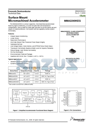 MMA2240EGR2 datasheet - Surface Mount Micromachined Accelerometer