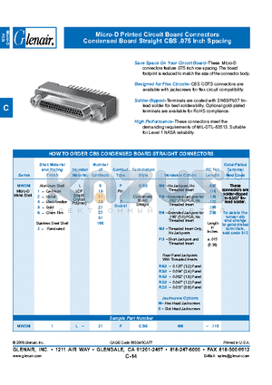 MWDM1L-25PCBSNN datasheet - Micro-D Printed Circuit Board Connectors