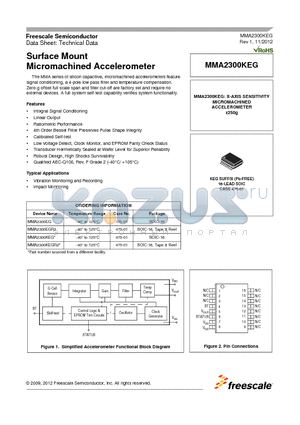 MMA2300KEGR2 datasheet - Surface Mount Micromachined Accelerometer