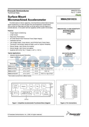 MMA2301KEG datasheet - Surface Mount Micromachined Accelerometer