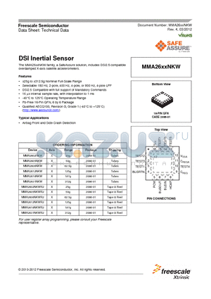 MMA2605NKWR2 datasheet - DSI Inertial Sensor