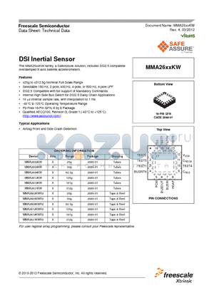 MMA26XXKW datasheet - DSI Inertial Sensor