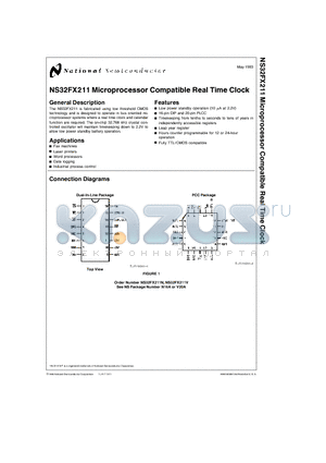 NS32FX211N datasheet - Microprocessor Compatible Real Time C