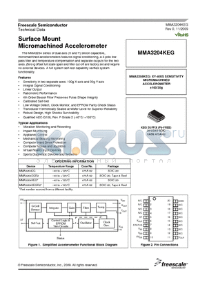 MMA3204EGR2 datasheet - Surface Mount Micromachined Accelerometer
