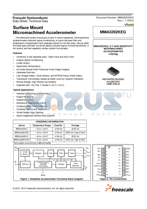 MMA3202KEG_12 datasheet - Surface Mount Micromachined Accelerometer