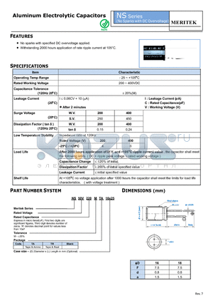 NS50V220MTA16X25 datasheet - Aluminum Electrolytic Capacitors