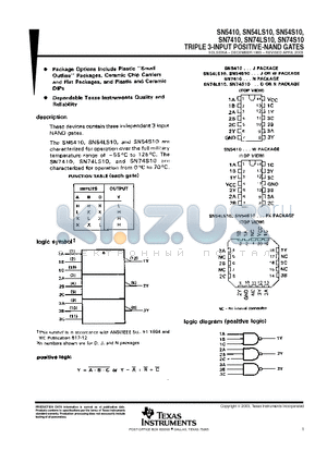 JM38510/07005BDA datasheet - TRIPLE 3-INPUT POSITIVE-NAND GATES